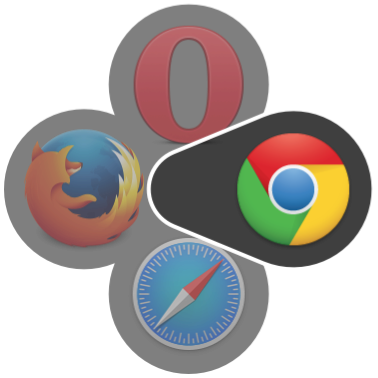 Screenshot of the Choosy browser prompt in circle mode without text