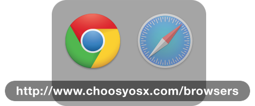 Screenshot of the Choosy browser prompt in row mode with a long URL